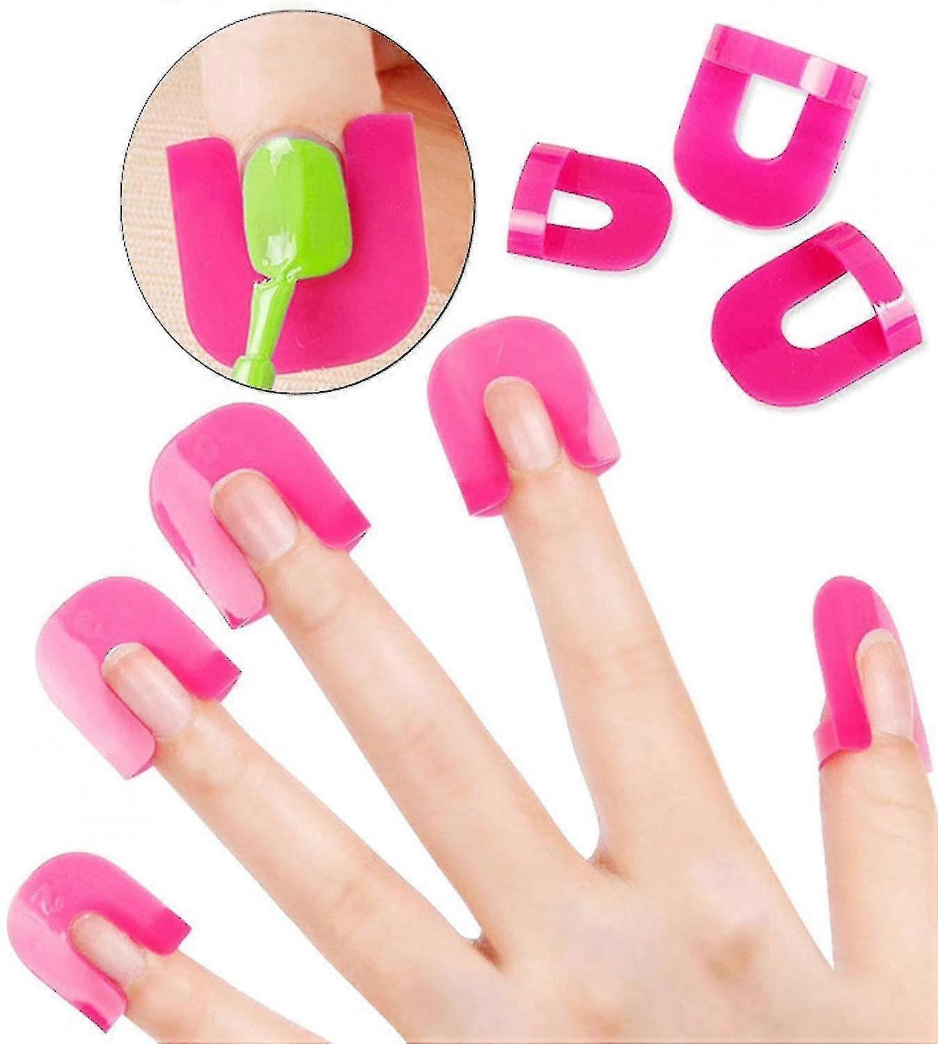Reusable Soft Plasti C Shield Protector Tools For Women, Spill Proof Manicure2boxes, Pink)