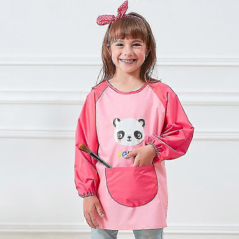 Barnmålarförkläde Långärmad Vattentät Haklapp Målarrock För Flickor Pojkar 2-10 År