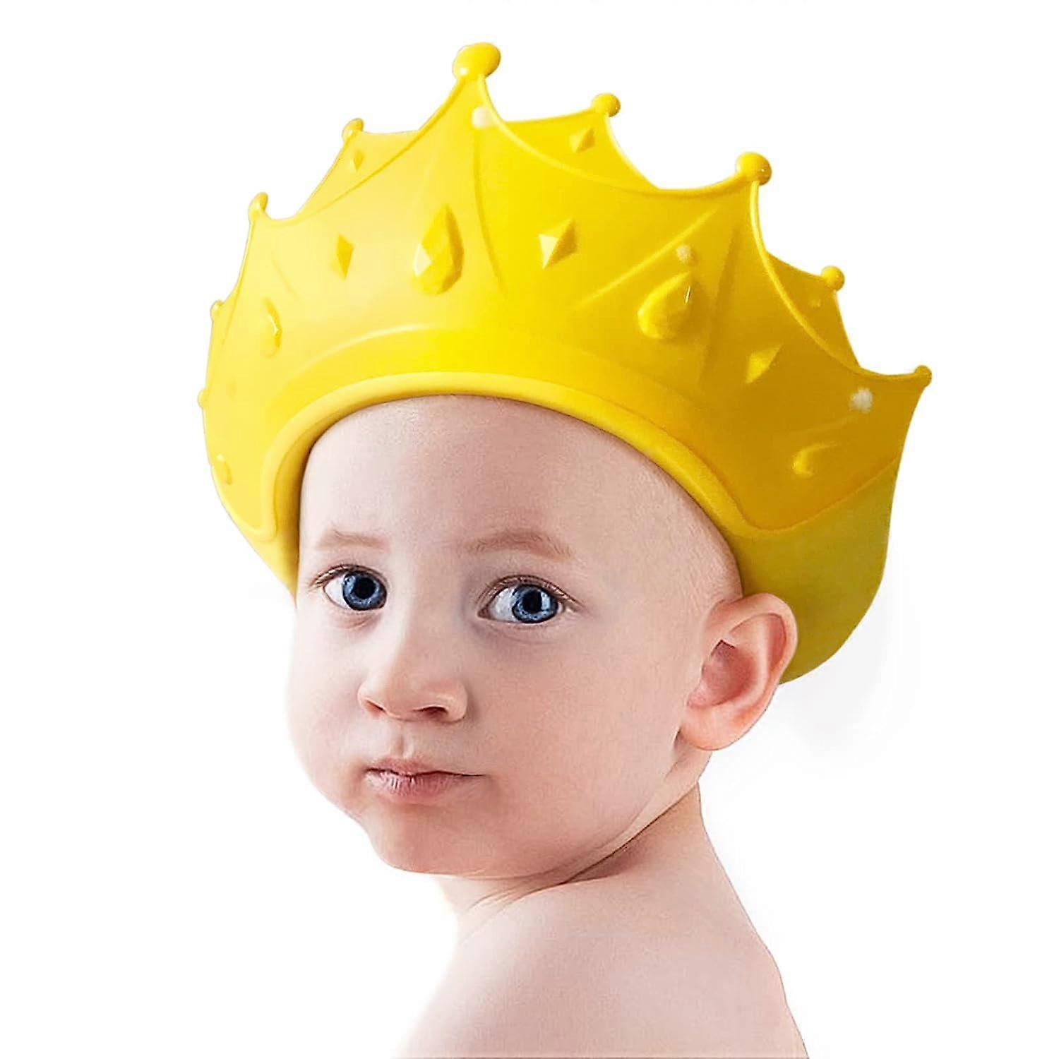 Baby Shower Cap Waterproof Shampoo hat, Adjustable Silicone Bathing Crown.