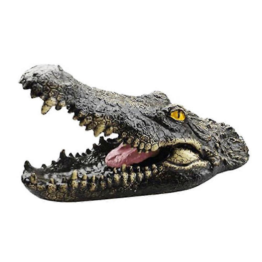 Pond Floating Garden Simulation Crocodile Head Animal Scared Repelent Defender-MXBC