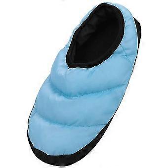 Zapatillas de plumón suave unisex Zapatillas térmicas de algodón Zapatos de interior de invierno de caña baja Antideslizante Zapatillas de piso llenas de casa Mujeres Hombres Cálido acogedor Hou