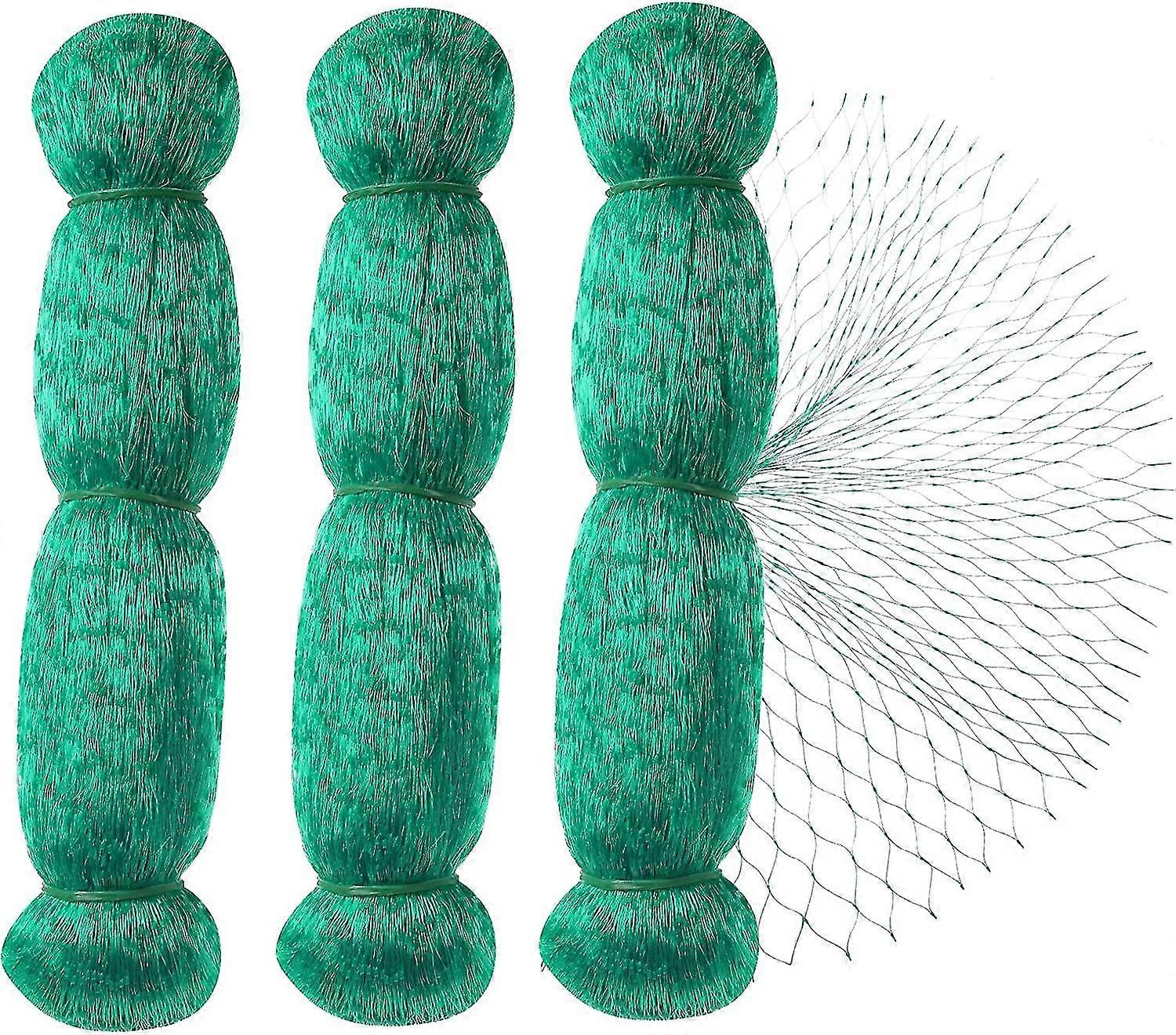 Anti Bird Netting,3pcs 2*10m Green Garden Bird Netting,15mm Mesh