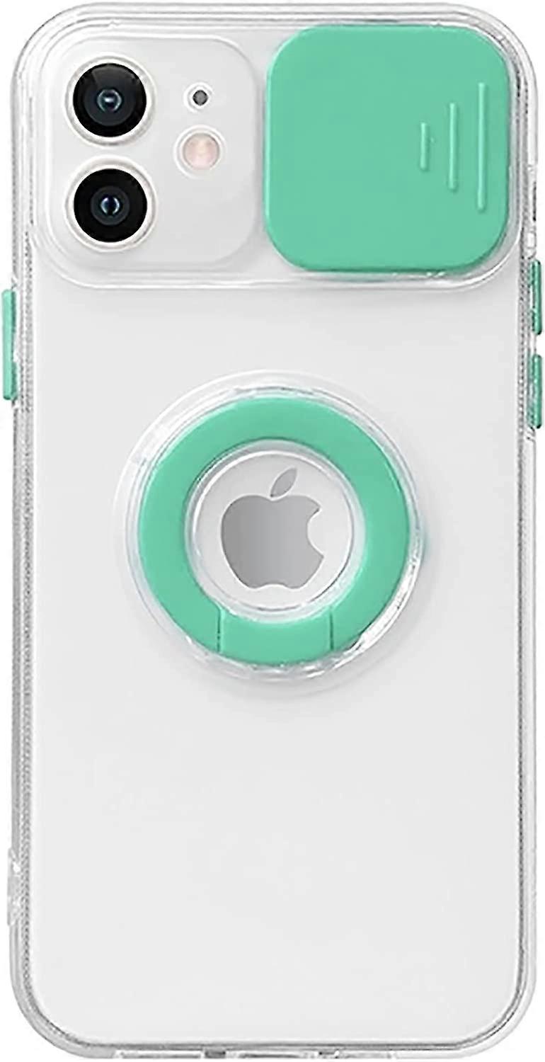 Candy Color Ring Holder Slide Lens Camera Cover Protection Clear Soft Compatible with iPhone Case (Purple,iPhone 14 Pro Max)