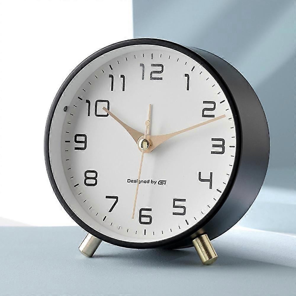 Xh New Nordic Light Luxury Alarm Clock Mute Student Frosted Metal Desk Clock Net Red Simple Clock