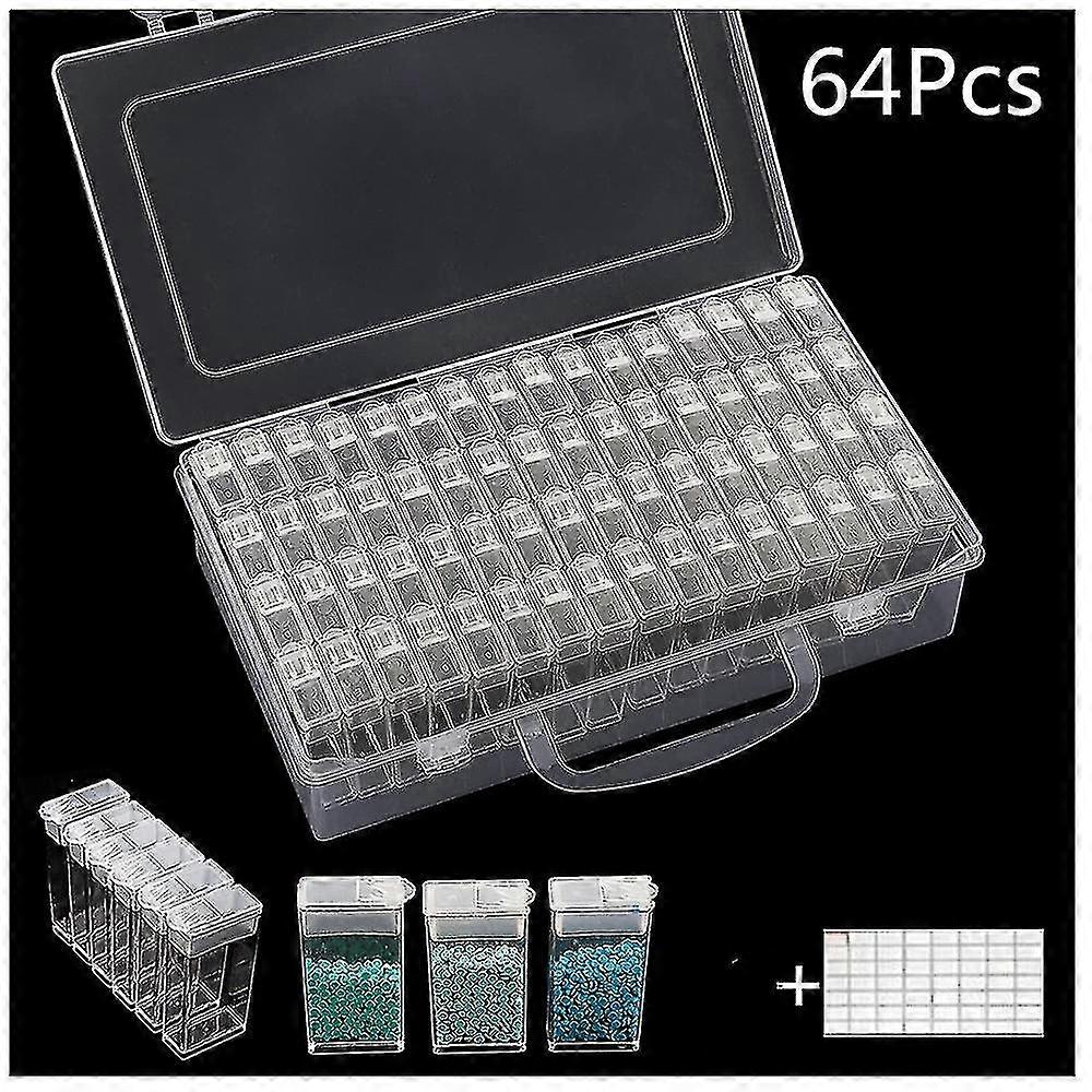 64 Compartments Diamond Embroidery Sorting Box In Sturdy Storage Box Tool Holder