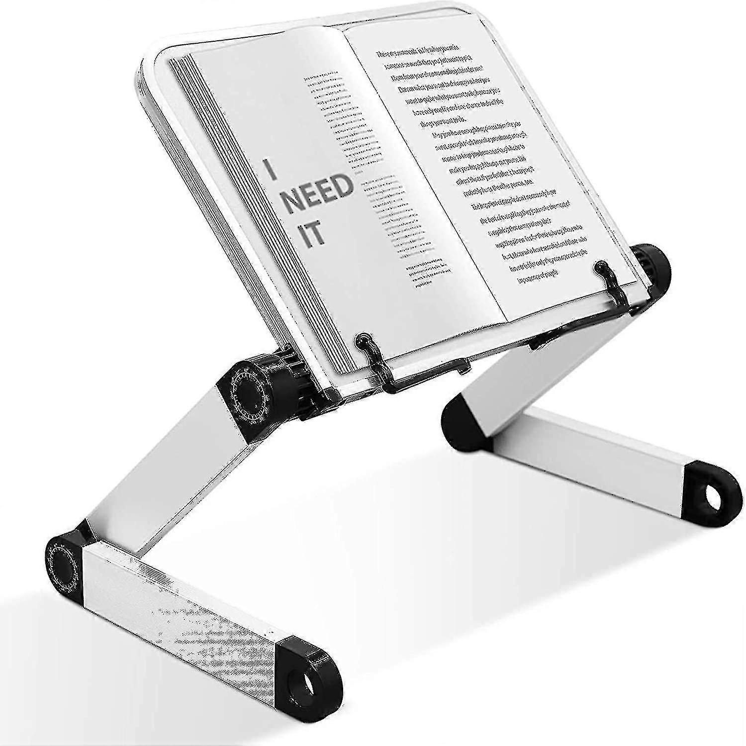 Regulowany stojak na książki, regulowana wysokość i kąt, ergonomiczny stojak na książki z spinaczami do papieru do dużych podręczników szkolnych, tablet