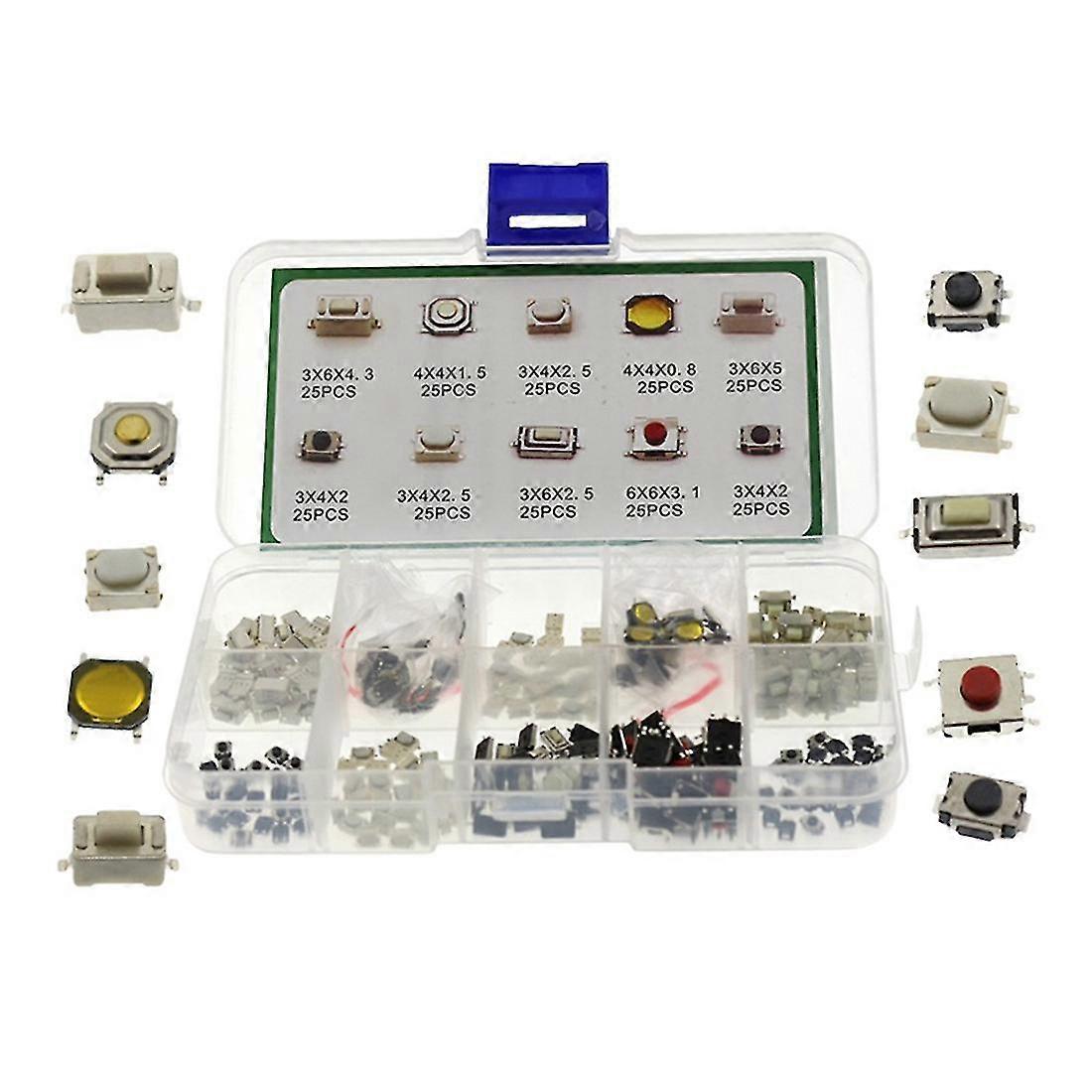 250pcs Car Remote Control Key Switch Repair Small Switch Tactile Button Switches Component Package