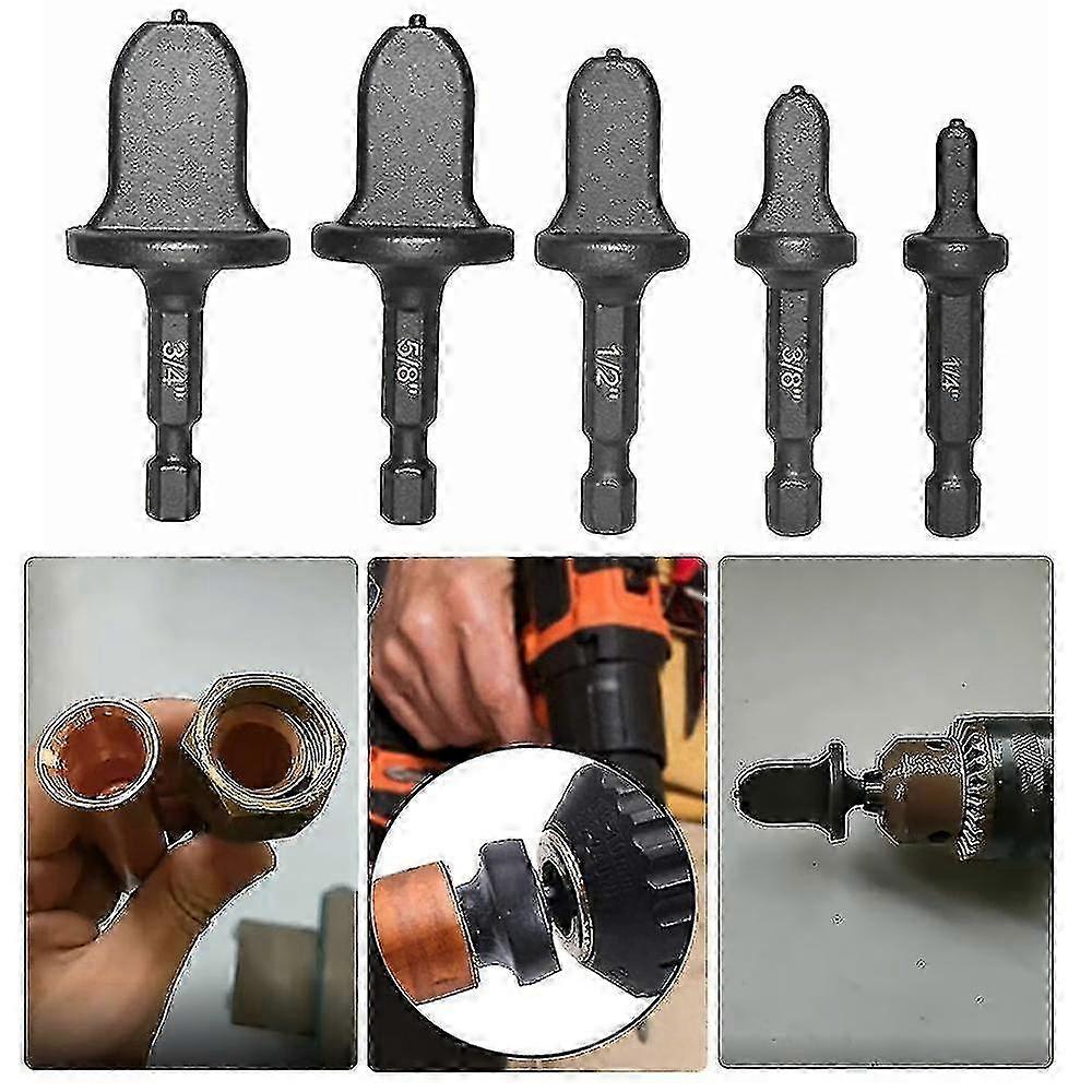 5pc Hexagonal Handle Tube Expander Hvac Tools Air Conditioner Conditioning Swaging Spin Flaring Set