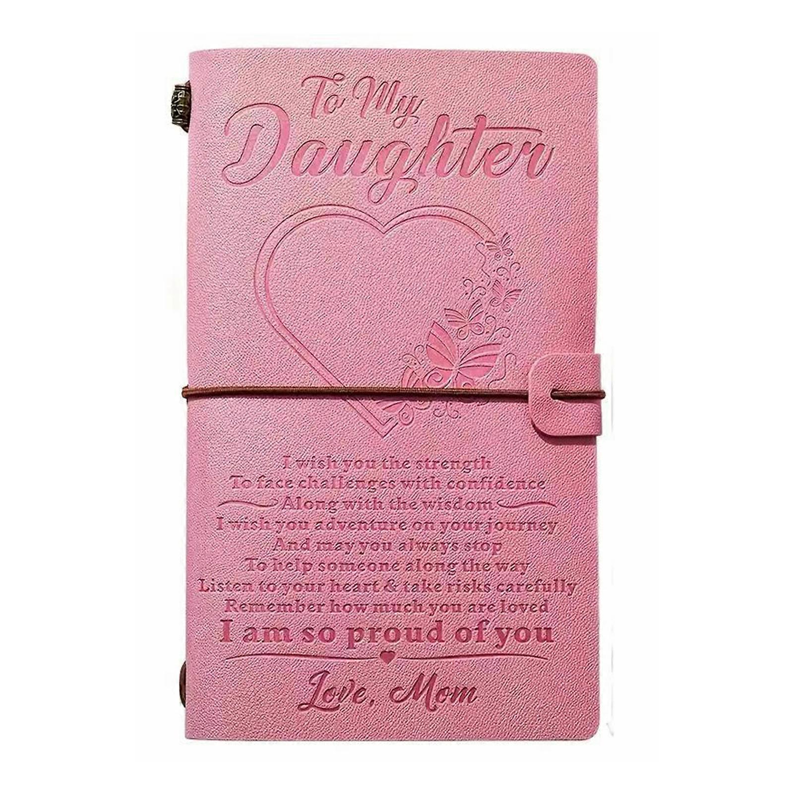 Handmade Faux Leather Journal Notebook Thickened Paper Customizable Text Fonts Durable Diary Floral Pattern Cover Notebook