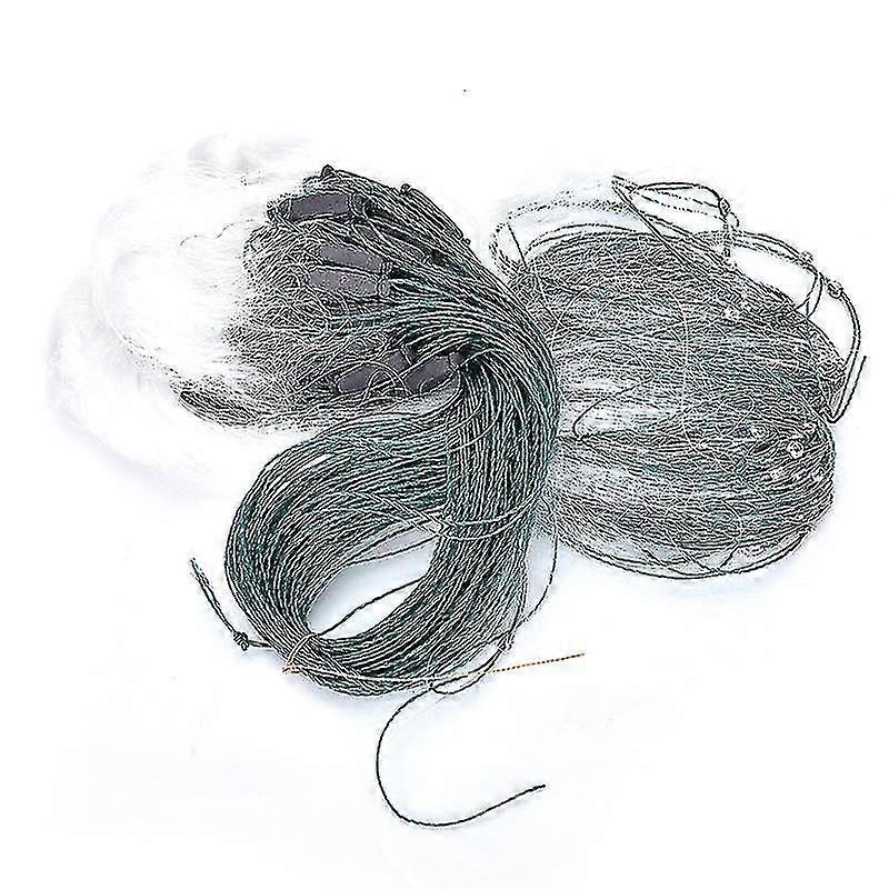 25m 3 Layers Monofilament Gill Fishing Net With Float Fish Trap Fishing Tools Hfmqv