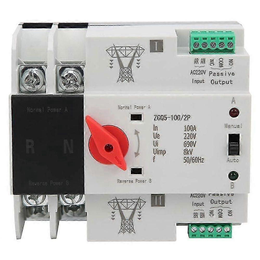 Transmission Switch 220V ZGQ5-100 / 2P Automatic Transfer Switch with Double Power 2-Way Transmissi