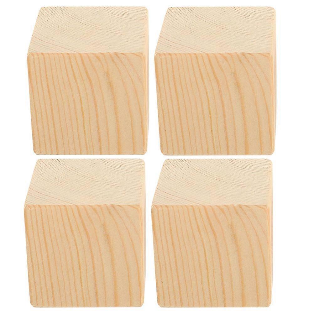 4Pcs Household Furniture Risers Wooden Bed Pads Furniture Risers Wood Blocks Chair Table Lifters