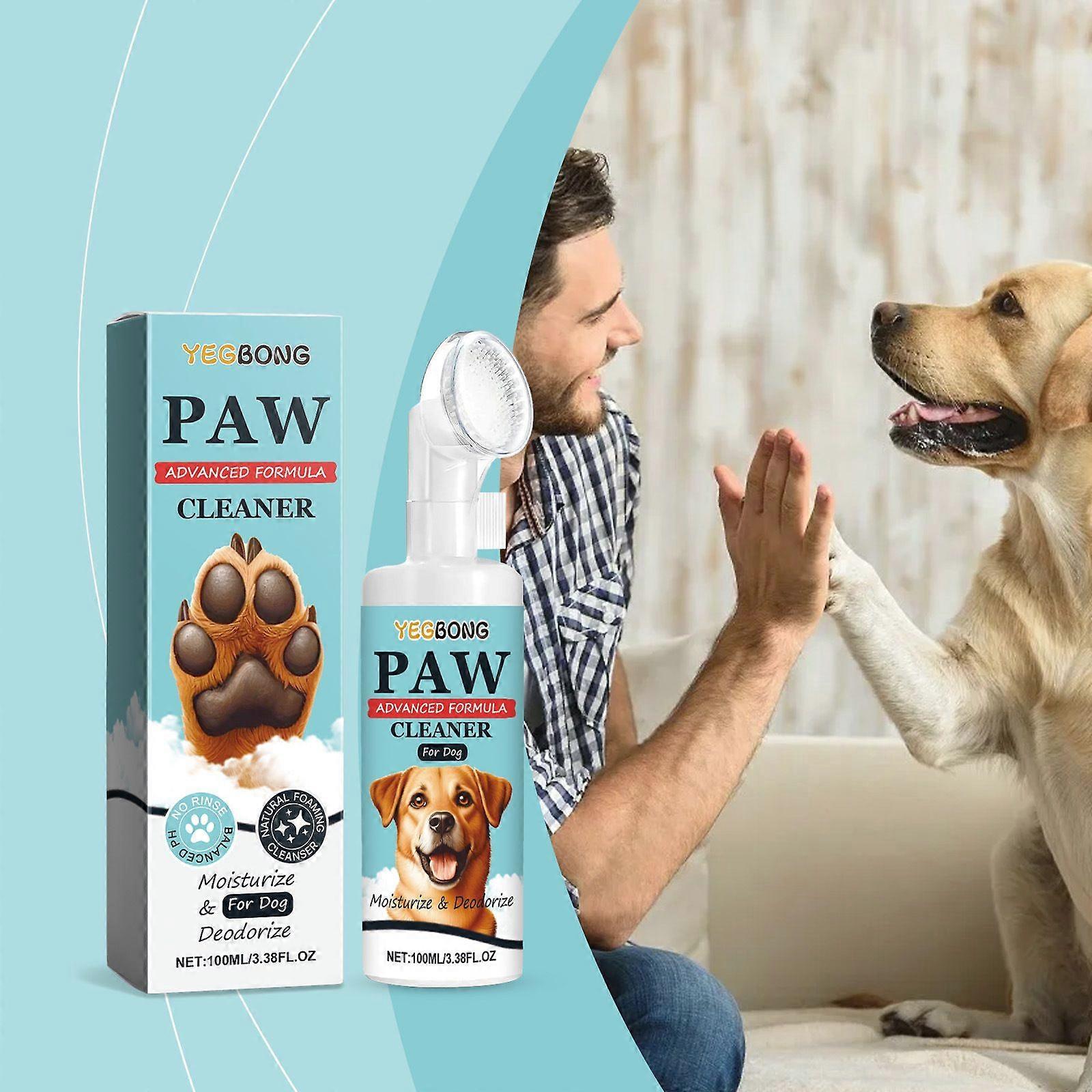 Dog Paw Cleaner for Dogs of Small, Medium, Large Sizes, Moisturize and Deodorize, No-Rinse Foaming Cleanser, Paw Scrubber for Dogs Free of Parabens, S