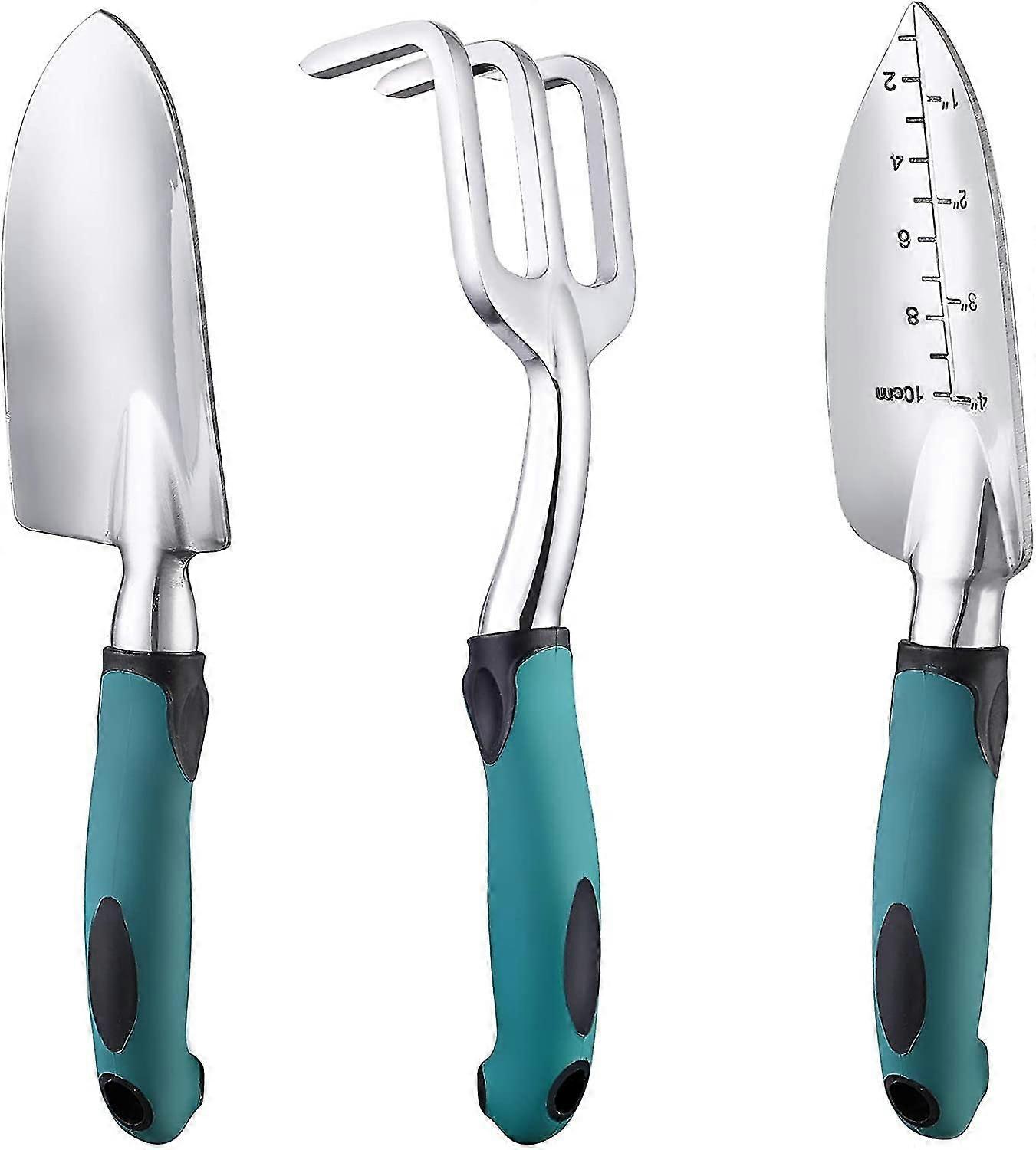 Garden Tool Set, 3-piece Heavy-duty Gardening Tool Cast Aluminum With Soft Rubber Non-slip Handle, Durable Garden Hand Tools,2088