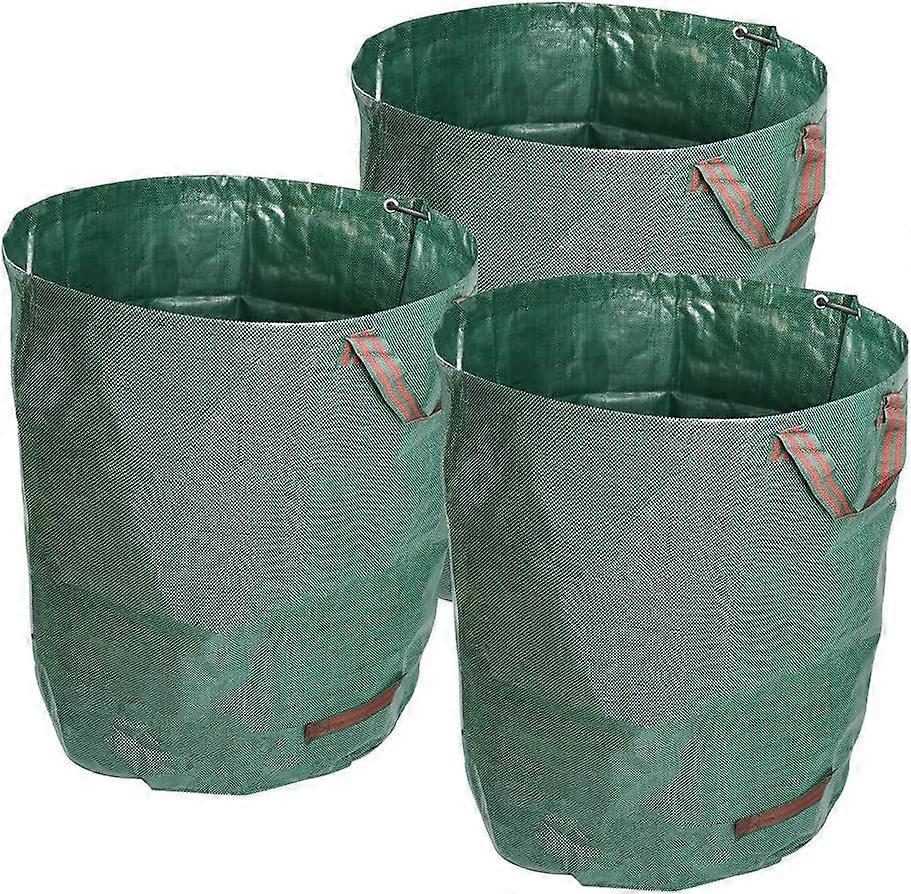 Gartenmüllsäcke 3 Stück Wasserdichte wiederverwendbare Gartentasche Strapazierfähige große Säcke mit Griffen Freistehende faltbare Laubsäcke V7070 (500L)