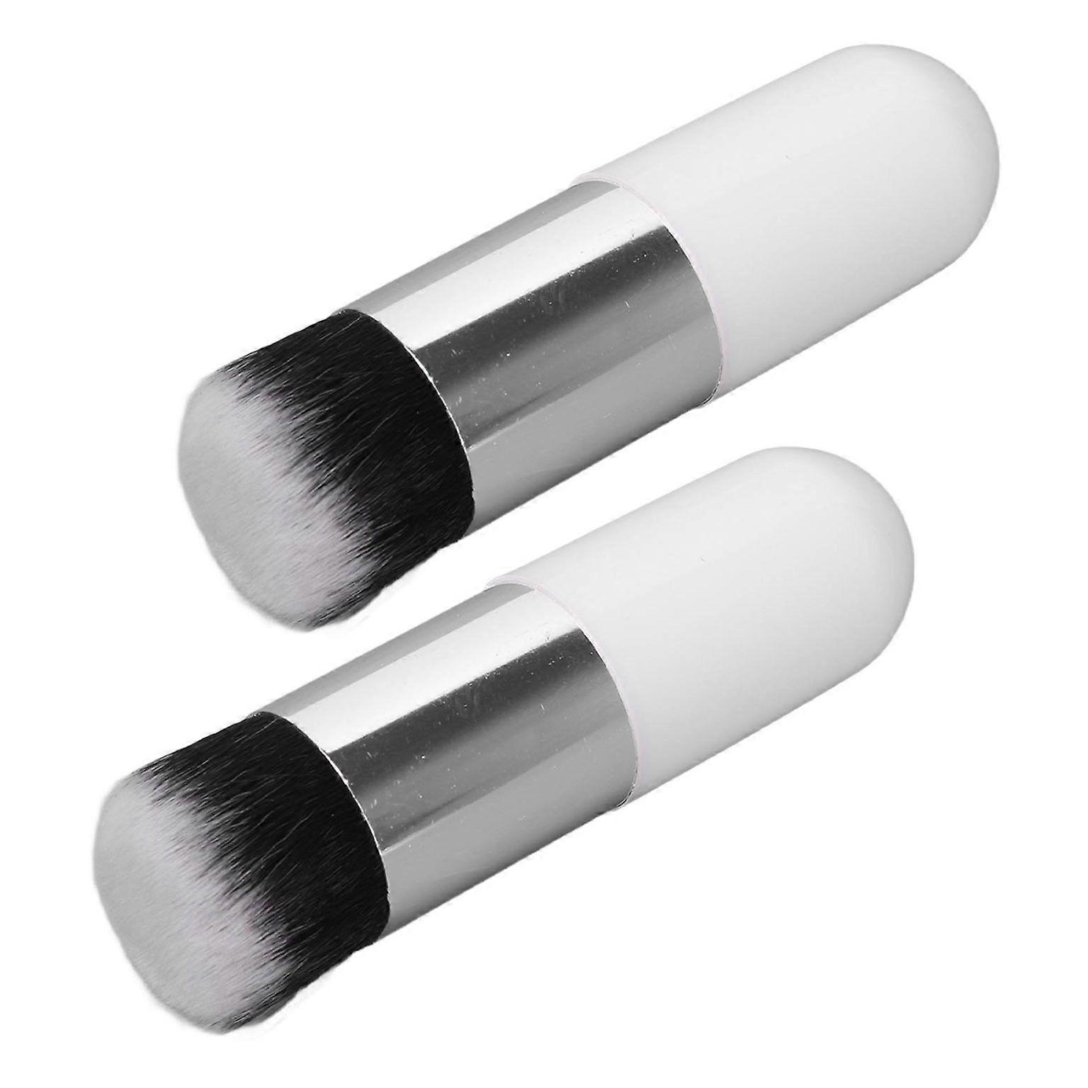 2-Pack Portable Foundation Brushes - Soft, Comfortable Artificial Fiber Makeup Brushes