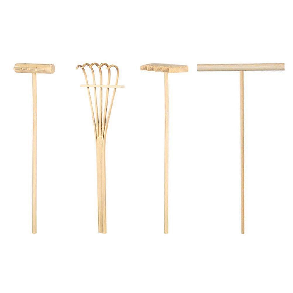 4buc nisip netezire rake decorative bambus greble mini greble meșteșuguri nisip masă consumabile