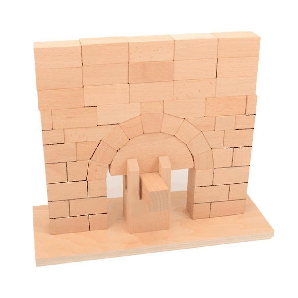 1pc Roman Arch Bridge Stacking Geometry Learning Sensory Block Wooden Toy