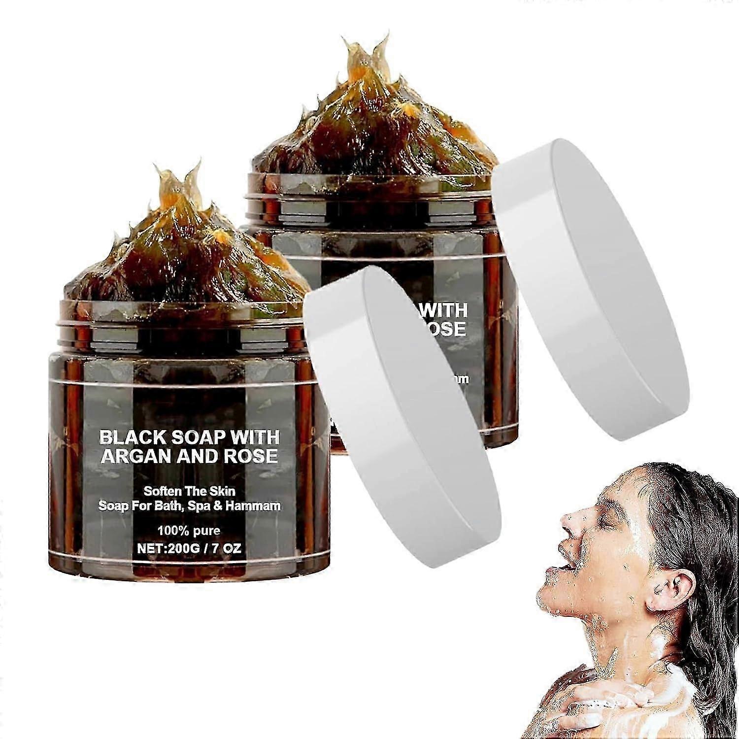 Sort Beldi sæbe, sort sæbe med argan og rose, Marokko eksfolierende sæbe, sort sæbe med argan og rose beldi, body scrub sort sæbe