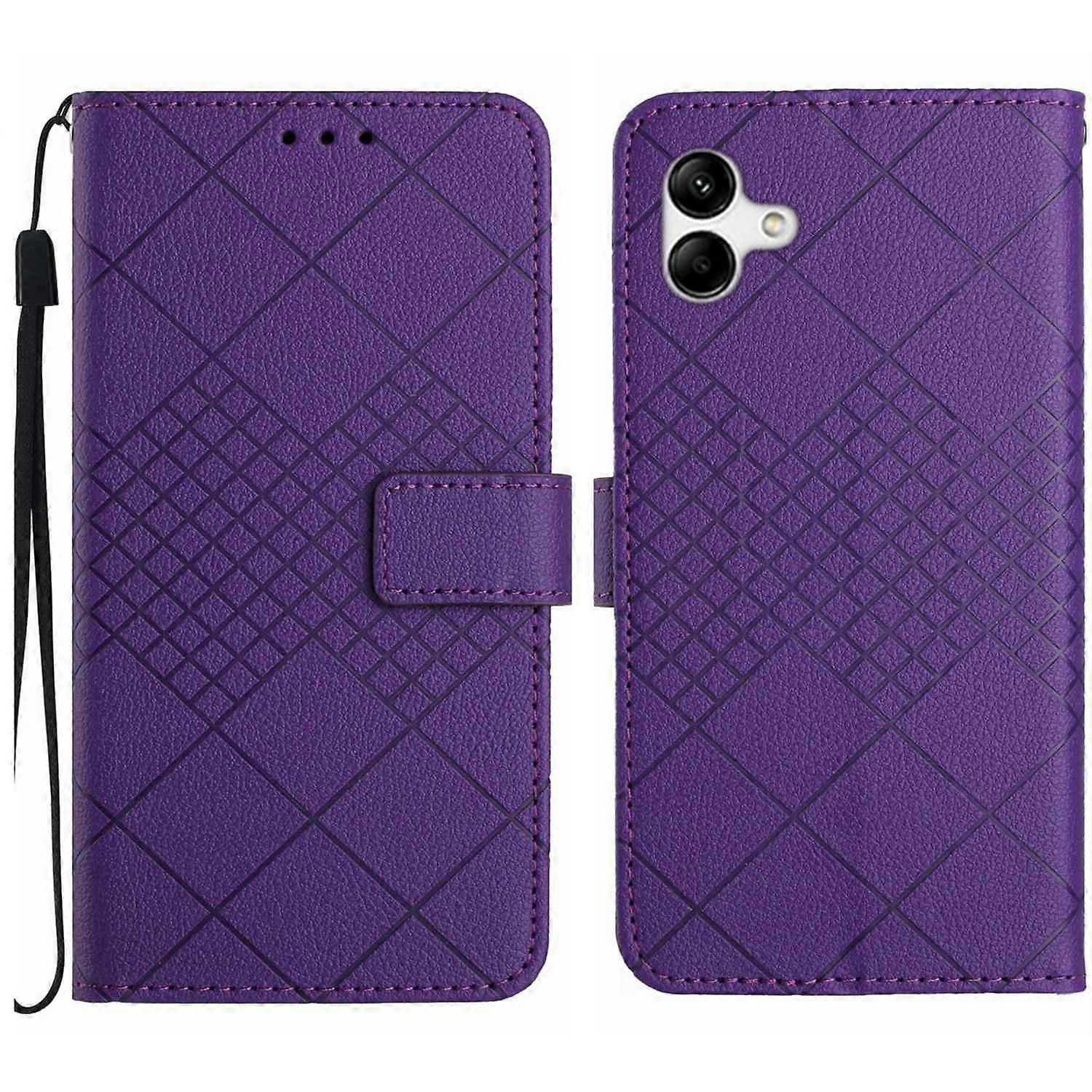Rhombic Grid Texture Leather Phone Case For Samsung Galaxy A06 5G