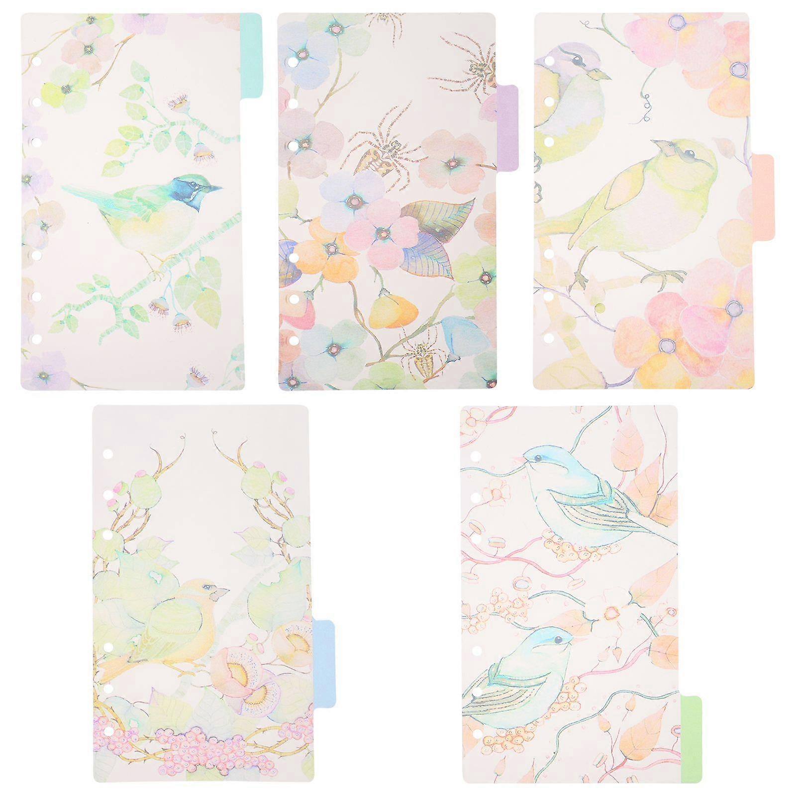 Lot de 2 anneaux séparateurs de papier épais colorés et portables, pour carnet de notes, index à 6 trous