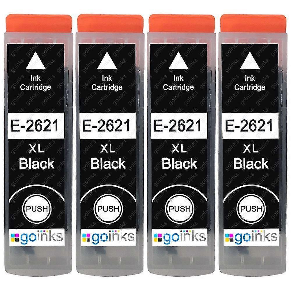 4 Black Ink Cartridges to replace Epson T2621 (26XL Series) Compatible/non-OEM from