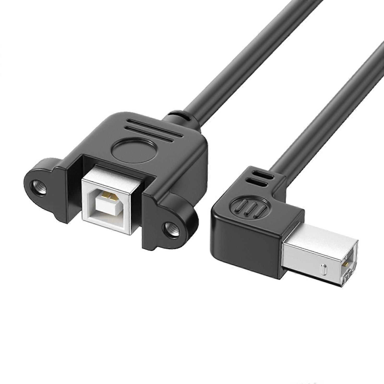 USB 2.0 Printer Cable TypeB Male to TypeB Female Scanner Cord 480Mbps Speed 90Degree Elbow for Offices and Home Use