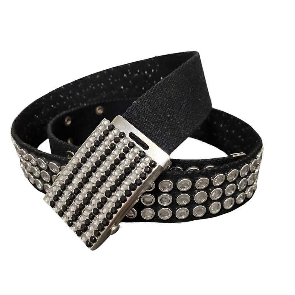 Rhinestone belt - black fabric
