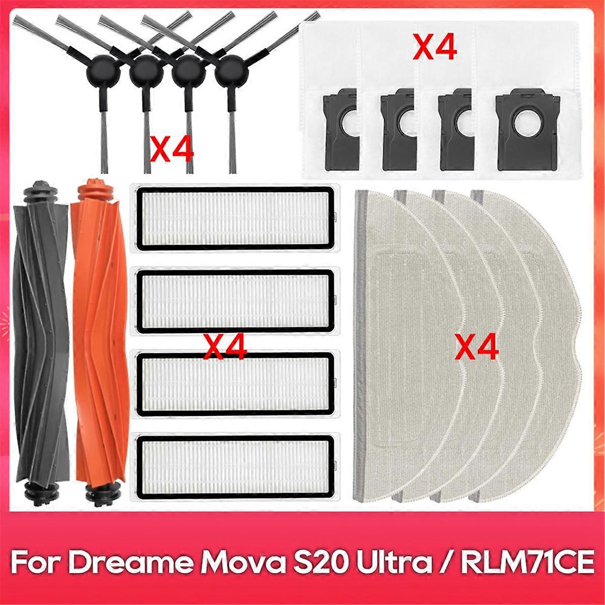 For S20 Ultra / RLM71CE Spare Parts Main Side Brush Filter Mop Pad Dust Bag Accessories