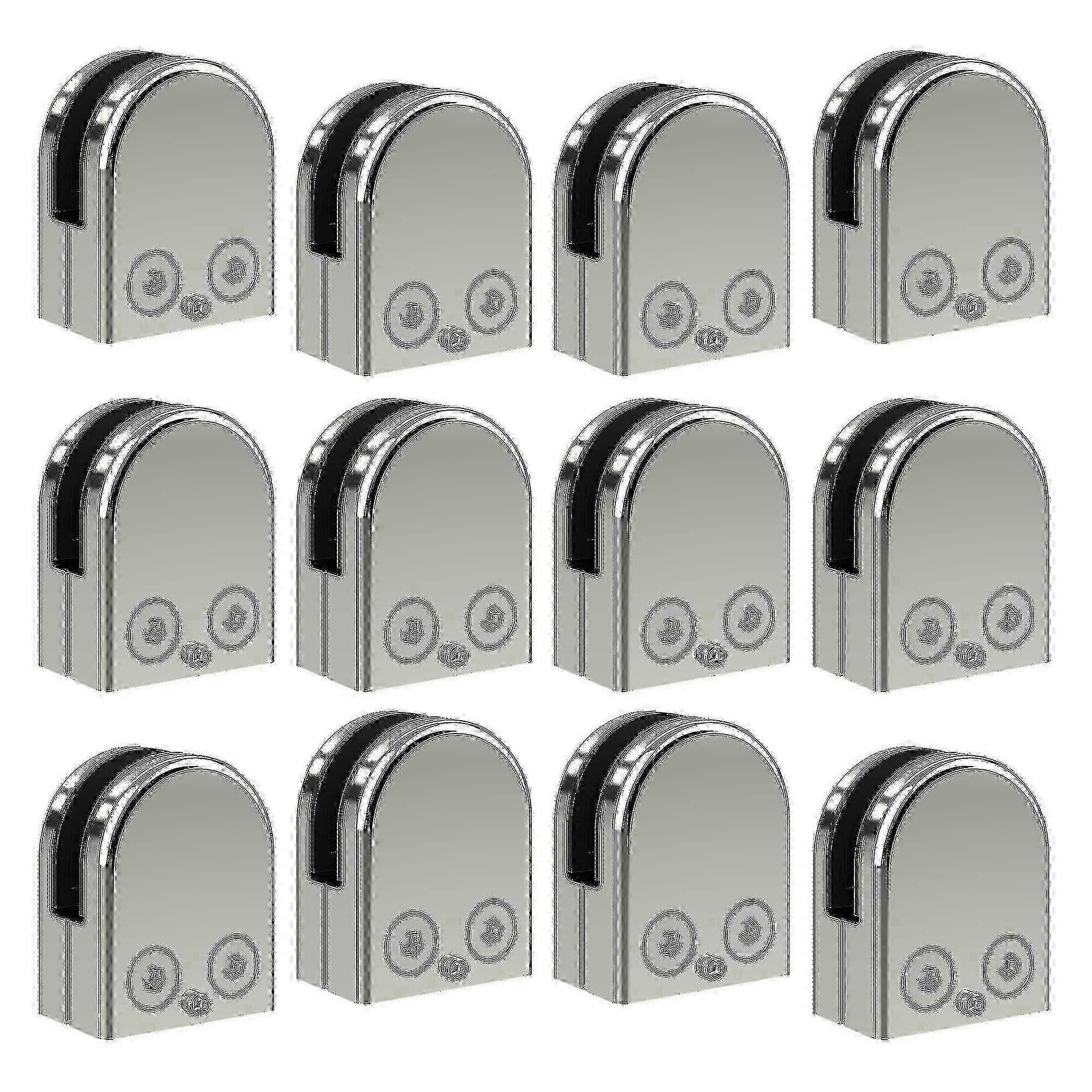 6-8 مم 8-10 مم 10 مم -12 مم حزمة من المشابك الزجاجية 4/12 ، 304 مشابك درابزين زجاجية من الفولاذ المقاوم للصدأ | حامل قوس مقاطع زجاجية لدرج درابزين النافذة