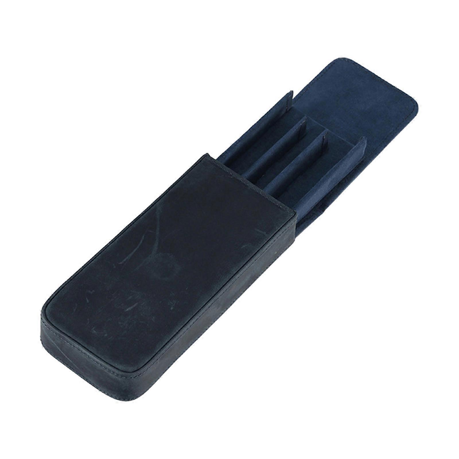 Pull Push Fountain Pen Case Leather Fountain Pen Case Fountain Pen Holder Portable Fountain Pen Organizers for Women Men  Blue