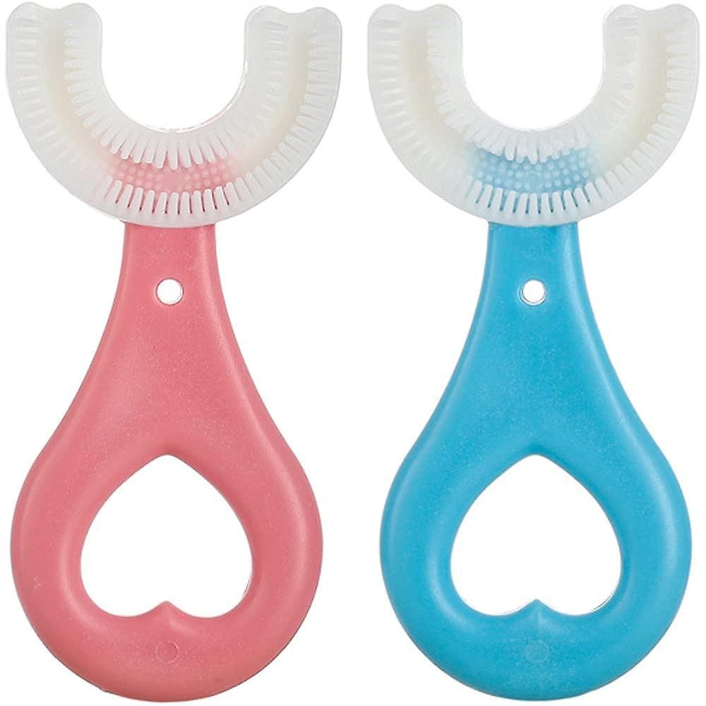 2 Pack Kids U-Shaped Toothbrush Manual Training(S(Ages 2-6))