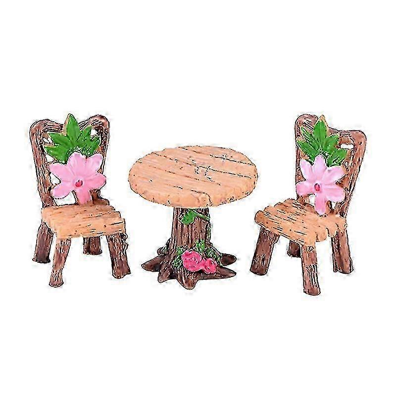 3 Pcs Miniature Furniture Multi-use Handmade Resin Plant Furniture Display for Garden