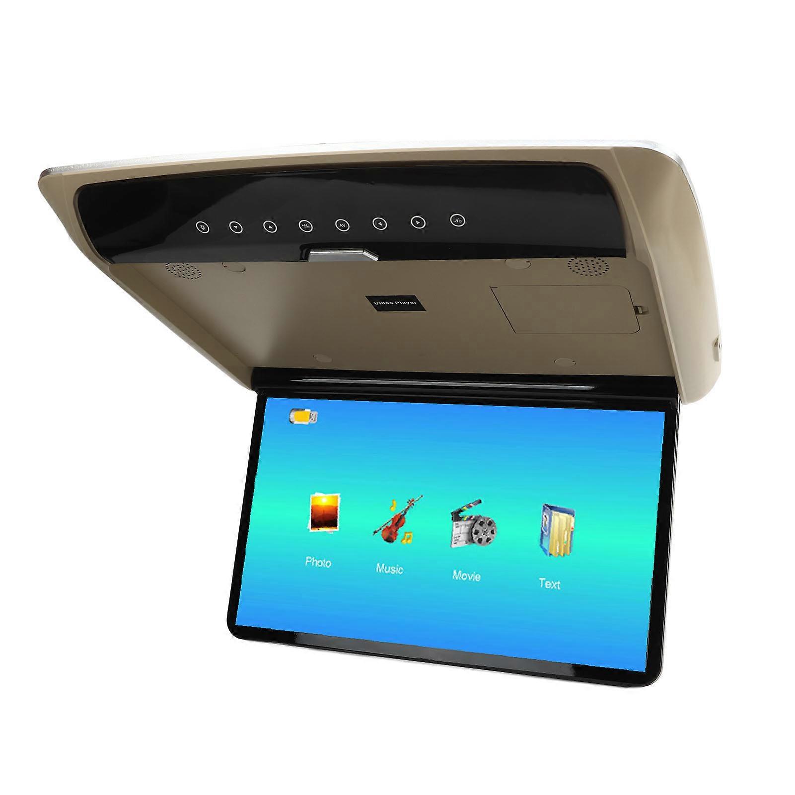 15,6-Zoll-Auto-Überkopf-Dachmonitor IPS HD-Bildschirm MP5-Player Ultradünner Flip-Down-Multimedia-Player für Nutzfahrzeuge RV Beige