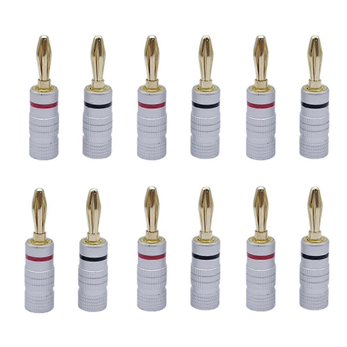 12 Pcs 4mm Audio Jack Connector Banana Plugs Audio Jack Connector