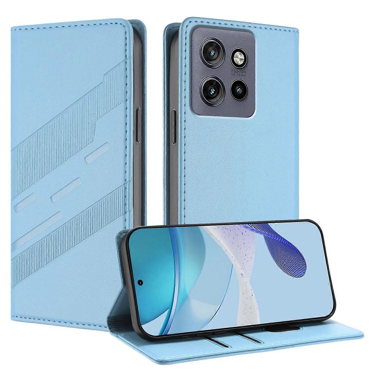 Embossed Wallet PU Case For Motorola Edge 50 Neo