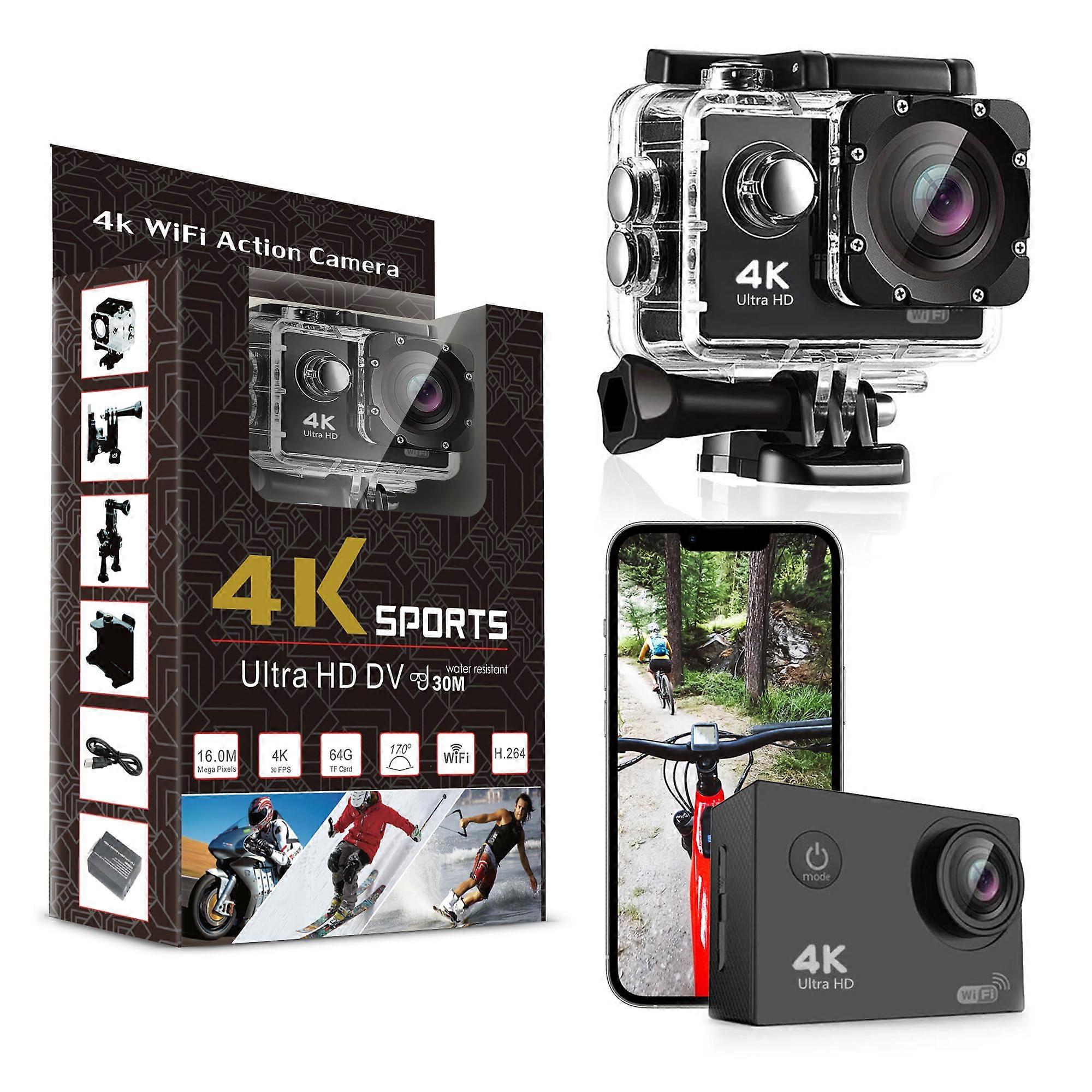 Pro Xtreme 4K Action Camera - Ultra HD Camera with Wi-Fi, 170° Lens, Stabilization