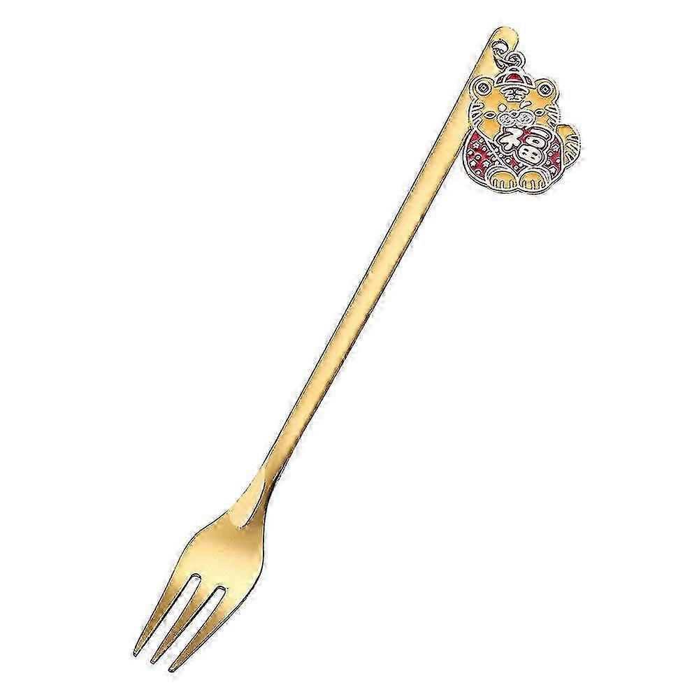 New Year Tableware Dessert Fork Stirring Small Fork New Year Gift Fork DP