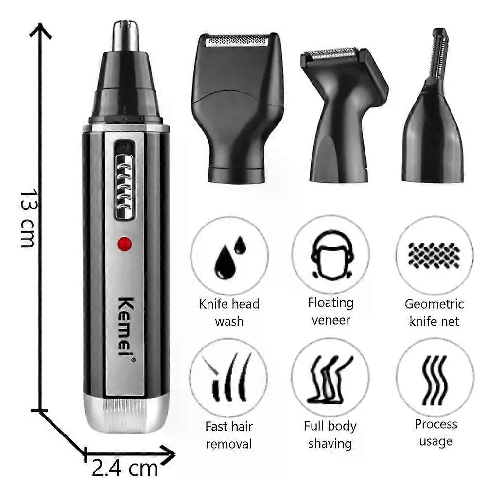 4 in 1USB Rechargeable Nose Trimmer Beard Trimmer Men's Ear, Eyebrow and Nose Hair Trimmer Nose and Ear Hair Removal Cleaner
