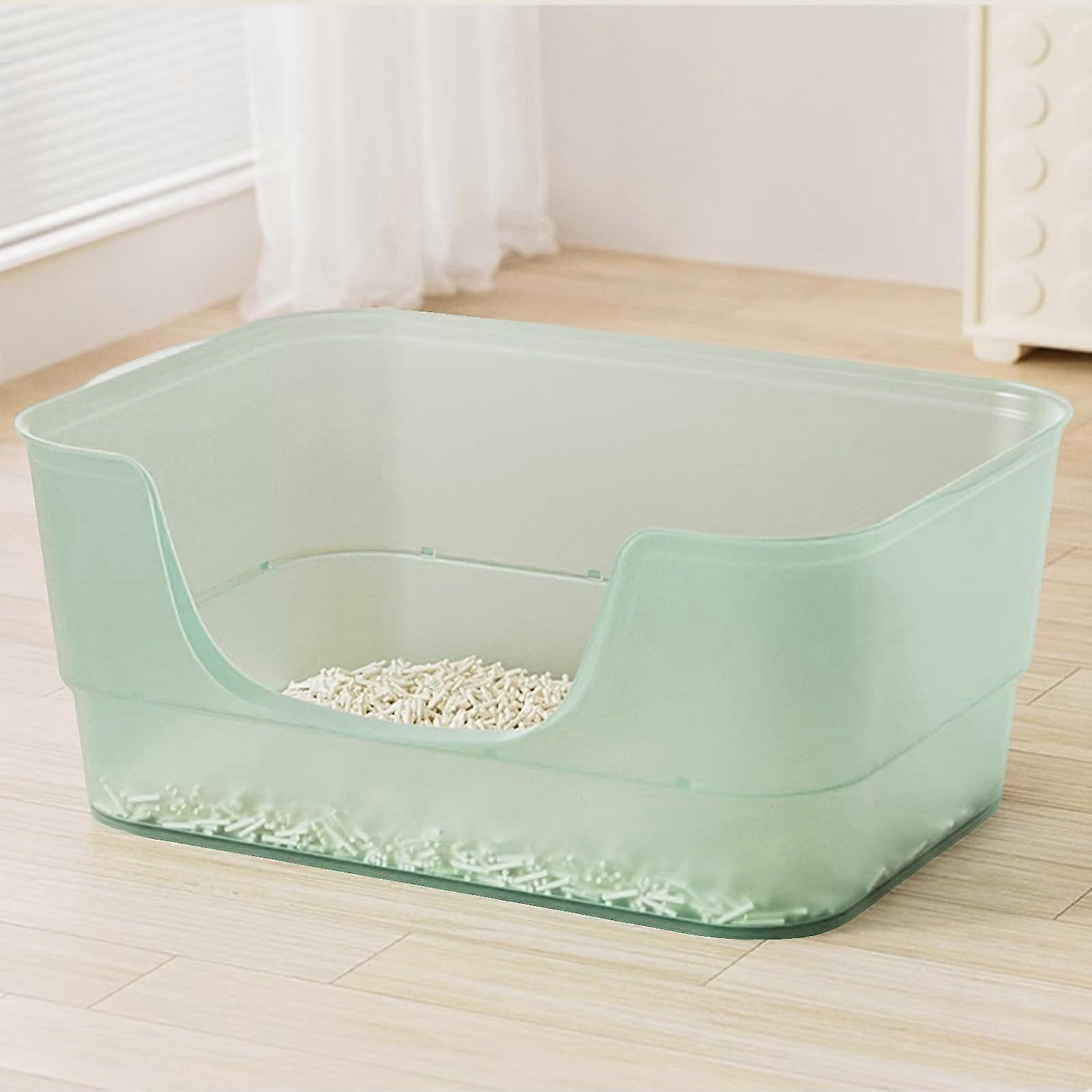 Extra Large Cat Litter Box Outdoor Jelly Color, High-Sided Anti-Splash Design for Big Cats