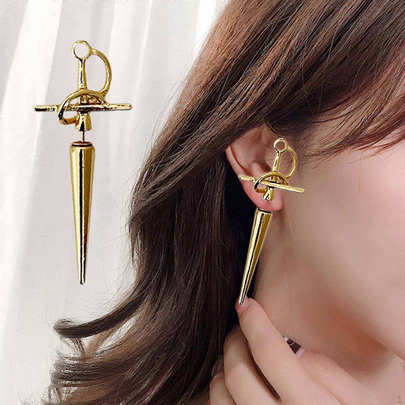 Gothic Sword Earrings Dagger Retro Style Alloy Halloween Jewelry