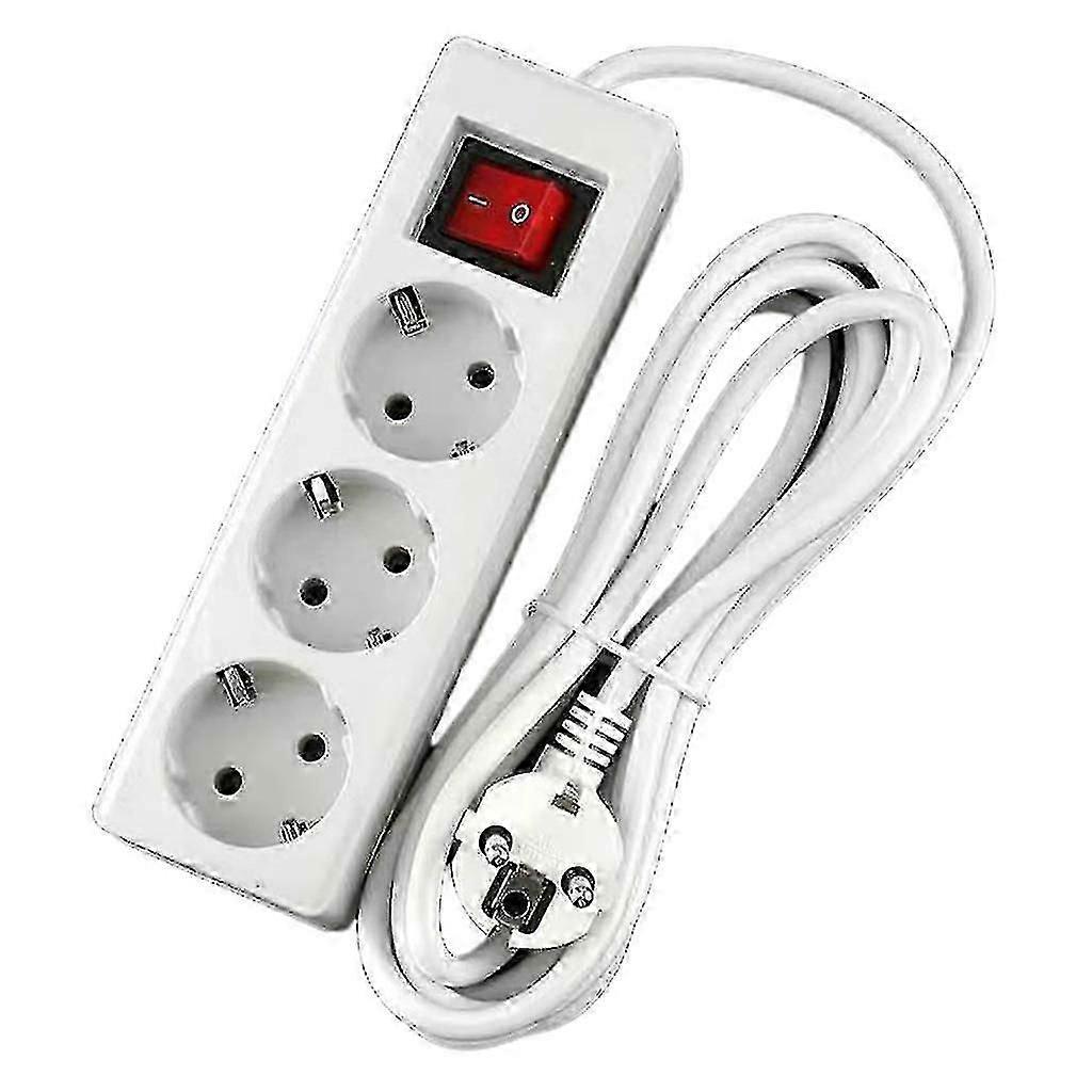 Eu Standard German Type Extension Socket Power Strip 2 Pin Plug Outlet Adapter