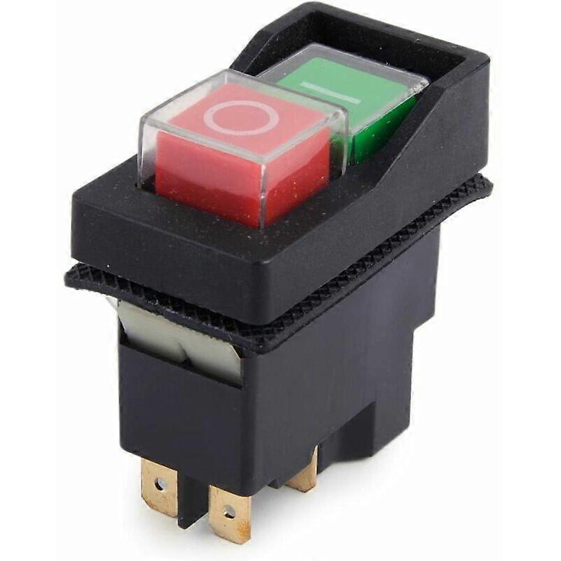 250V IP55 KJD17 KLD28 4 Pin Start Stop On Off Switch Volt 2BTN Suitable for Workshop Machines (Delivered by Amazon)