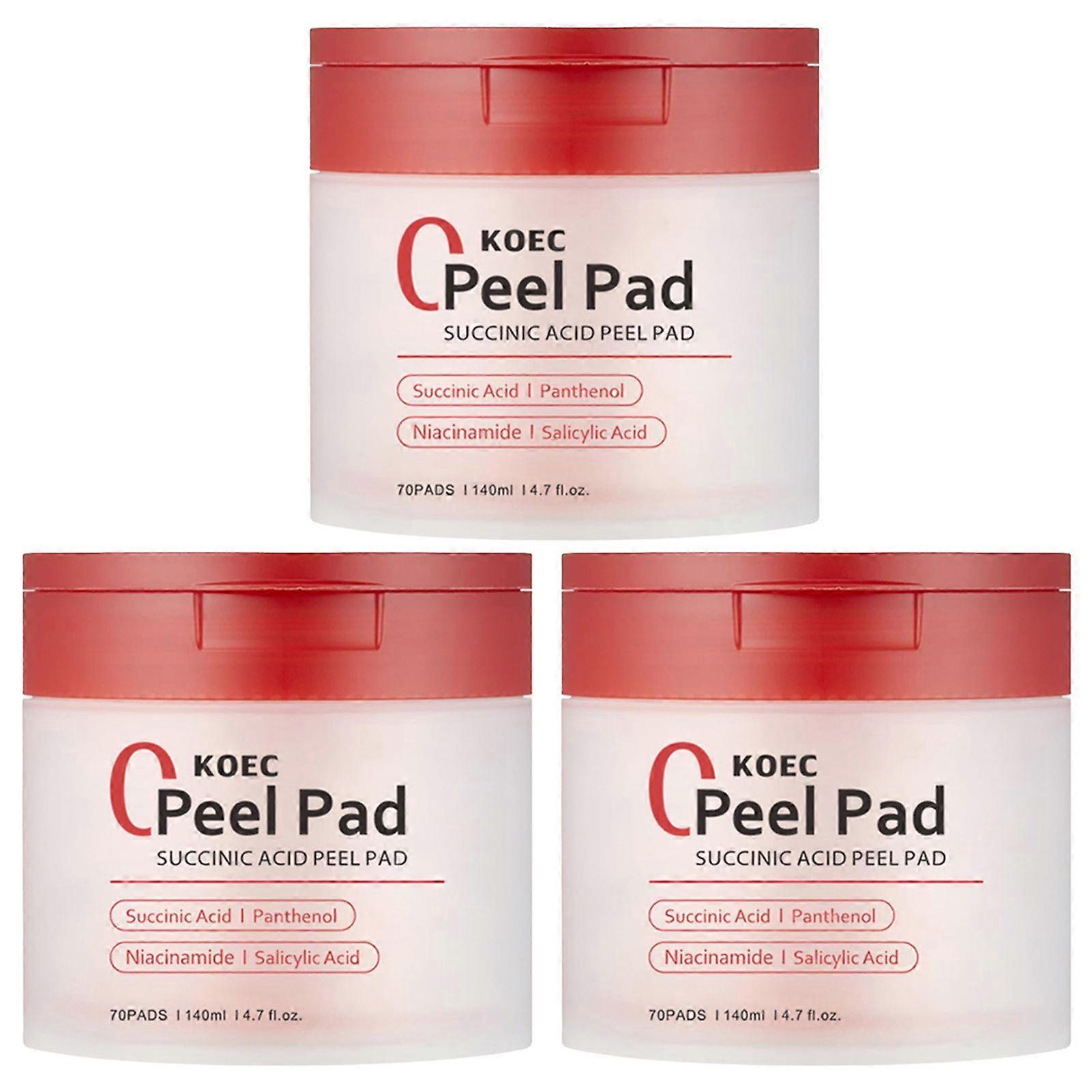 70pcs赤いコハク酸の化粧水パッドの角質除去パッドは、抗にきびと輝く肌のための