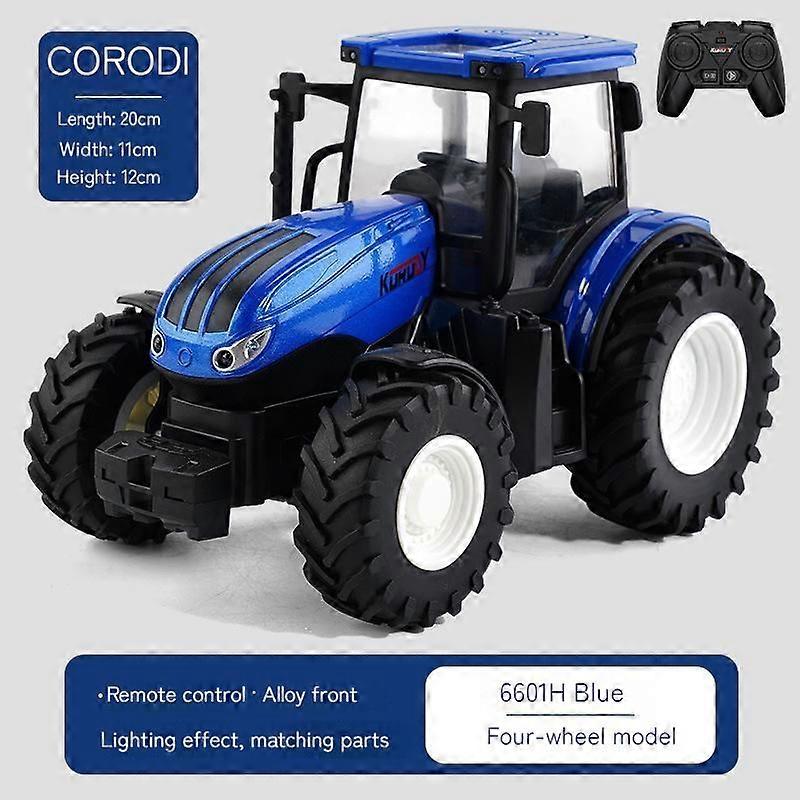 2.4ghz Rc Tractor Trailer With Led Headlights Farm Toy Set 1:24 Remote Control Car Truck Farm Mock Child Boy Gift