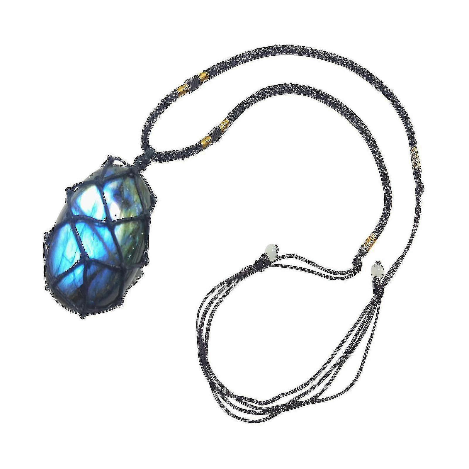 Natural Moon Stone Labradorite Rough Stone Pendentif Collier