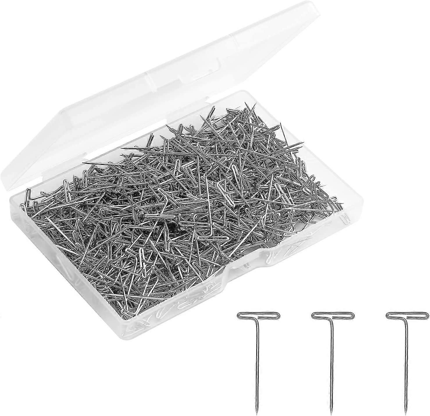 500 Pcs סיכות פאה, 1 אינץ ' תכשיטים T פין, סיכות תפירה מתכת לפאה, תפירת תכשיטים תלויה תמונה (כסף)