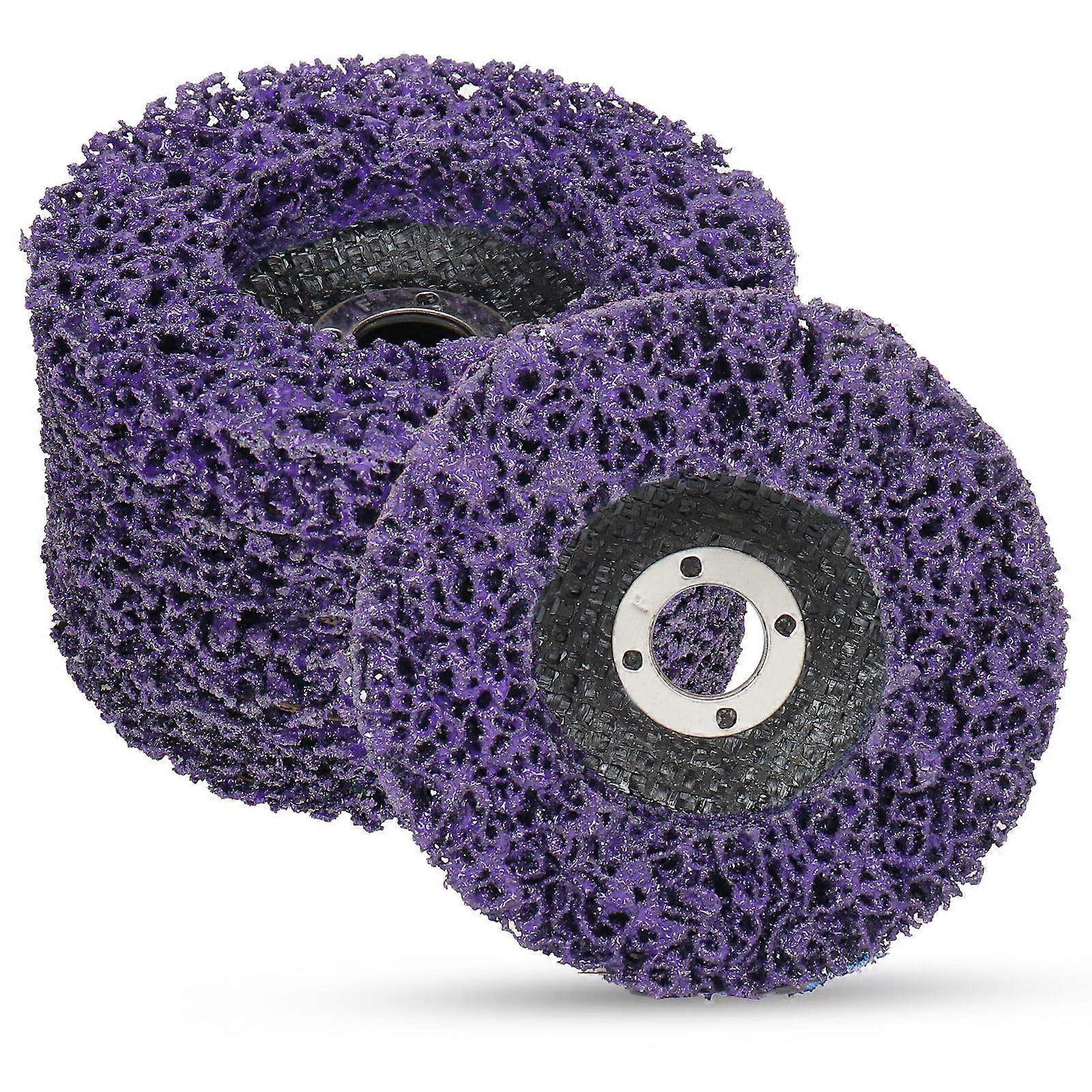 Baisiky 5 Pack Strip Discs Stripping Wheel 4 inch Angle Grinder Attachment for Clean and Remove Paint Coating Rust Welds Oxidation (Purple)