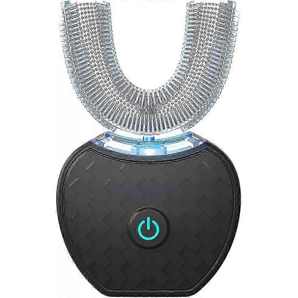 فرشاة أسنان كهربائية فائقة الشكل على شكل حرف U للبالغين مزودة بشحن لاسلكي للتنظيف بزاوية 360 درجة وضوء LED - موديل WBY