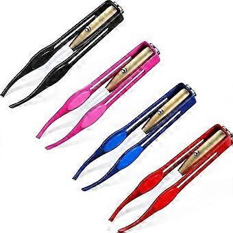 4 Pieces Tweezers,stainless Steel Makeup Led Tweezers Luminous Tweezers